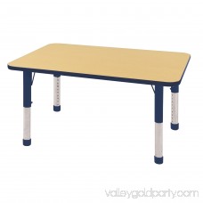 ECR4Kids 30in x 48in Rectangle Everyday T-Mold Adjustable Activity Table Grey/Navy - Standard Swivel 565360995